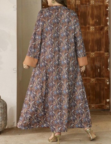 Rochie maxi Shein Curve+, mix culori