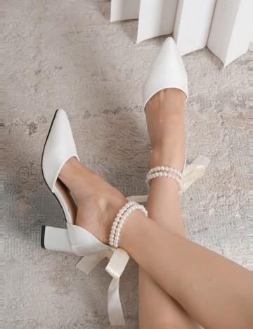 Pantofi cu toc Shein, alb