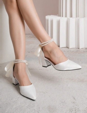 Pantofi cu toc Shein, alb