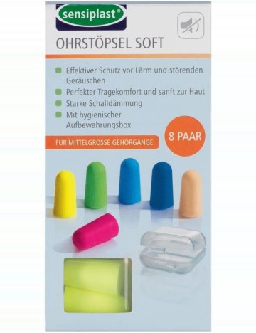 Set 8 dopuri moi pentru urechi Sensiplast, mix culori