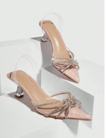 Pantofi cu toc CUCCOO by SHEIN, argintiu