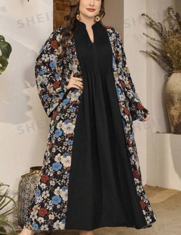 Rochie maxi Shein Curve+, mix culori