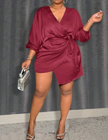 Rochie mini Shein Curve+, vișiniu