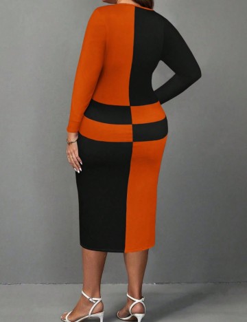 Rochie maxi Shein Curve+, mix culori
