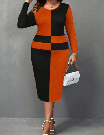 Rochie maxi Shein Curve+, mix culori