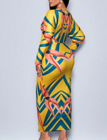 Rochie midi Shein Curve+, mix culori