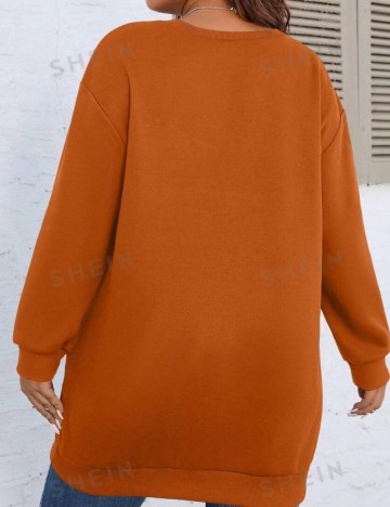 Pulover Shein Curve+, cărămiziu