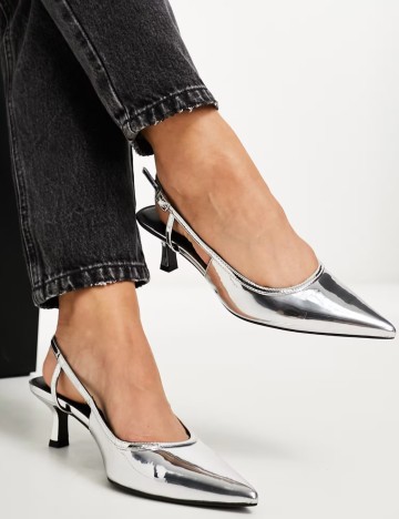 Pantofi cu toc ASOS, argintiu
