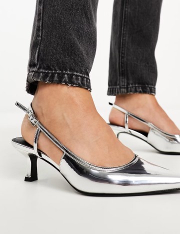 Pantofi cu toc ASOS, argintiu