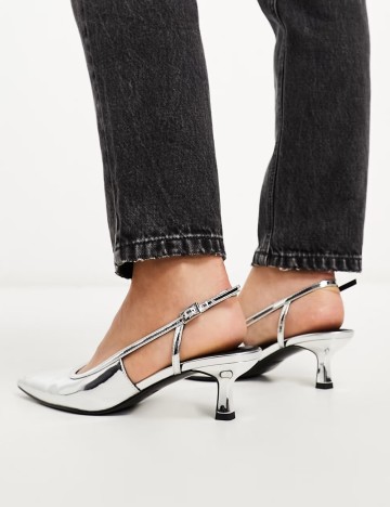 Pantofi cu toc ASOS, argintiu