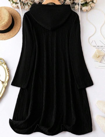 Rochie tip hanorac Shein Curve+, negru