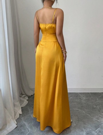 Rochie maxi Shein, galben mustar