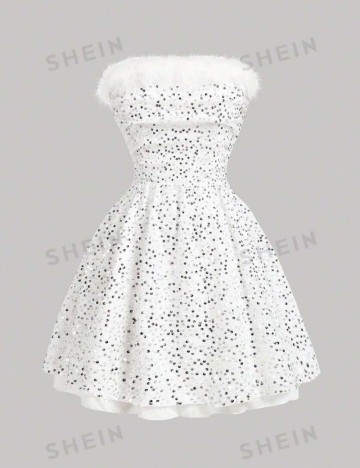 Rochie de ocazie Shein, alb