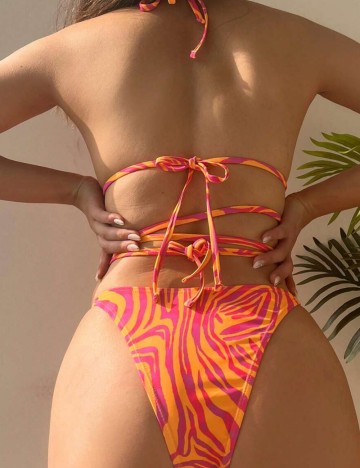 Costum de baie Shein, mix culori