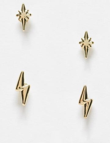 Set cercei Pieces, auriu
