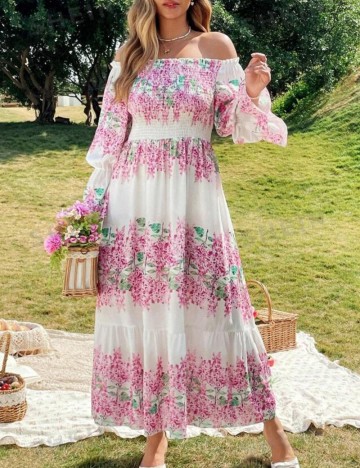 Rochie maxi Shein Curve+, mix culori