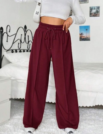 Pantaloni de trening Shein Curve+, vișiniu