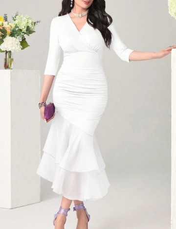 Rochie midi Shein, alb