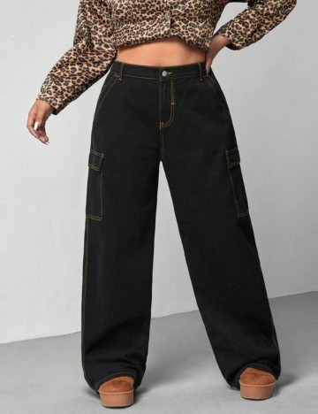 Jeans Shein Curve+, negru