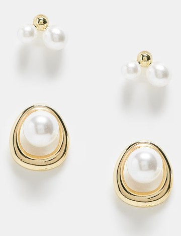 Set cercei Pieces, auriu