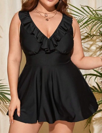 Costum de baie Shein Curve+, negru