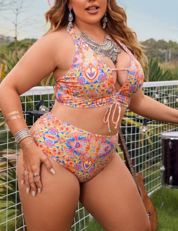 Costum de baie Shein Curve+, mix culori