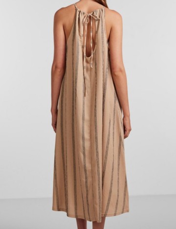 Rochie midi Pieces, maro