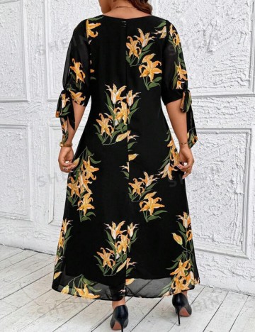 Rochie maxi Shein Curve+, mix culori