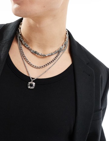 Set Coliere ASOS, argintiu