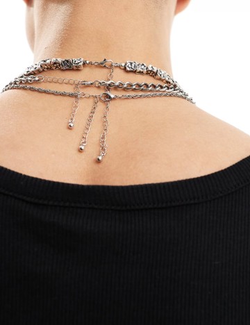 Set Coliere ASOS, argintiu