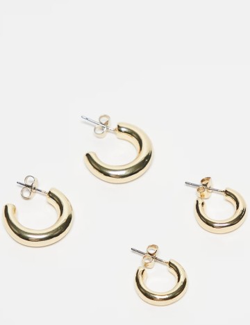 Set cercei Pieces, auriu