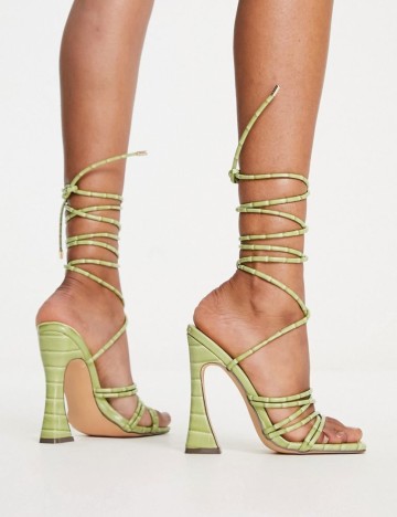 Sandale Cu Toc Glamorous, verde