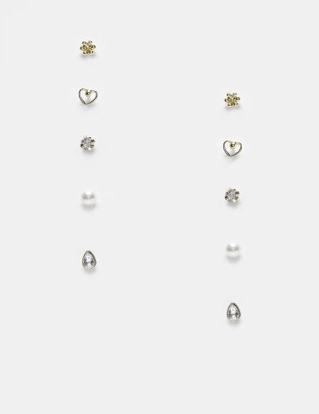 Set cercei Pieces, auriu