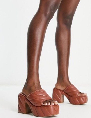 Saboți cu toc ASOS, maro