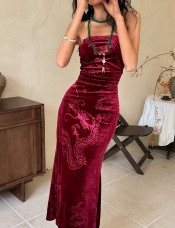 Rochie maxi Shein, vișiniu