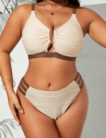 Costum de baie Shein Curve+, bej