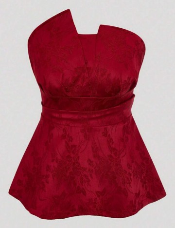 Top Shein Curve+, vișiniu