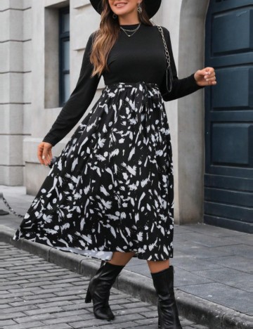 Rochie maxi Shein Curve+, mix culori