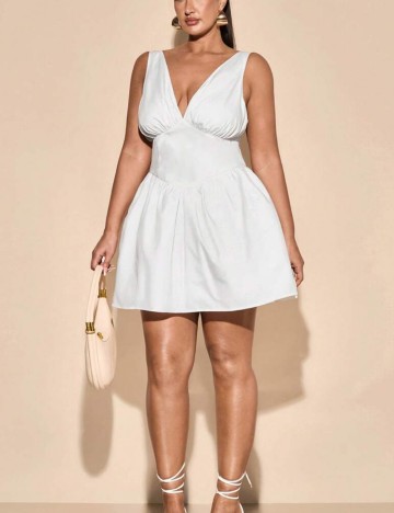 Rochie mini Shein Curve+, alb