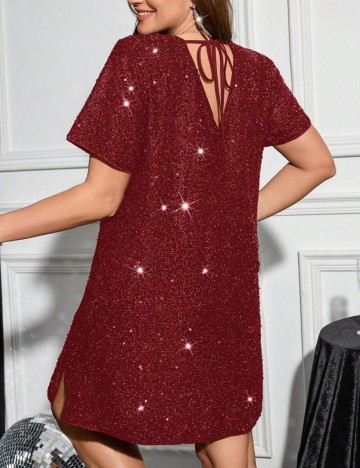 Rochie de ocazie Shein Curve+, vișiniu