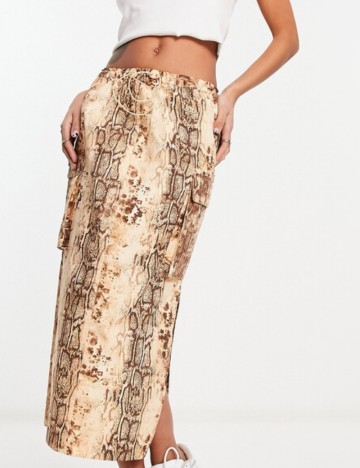 Fustă midi ASOS, mix culori