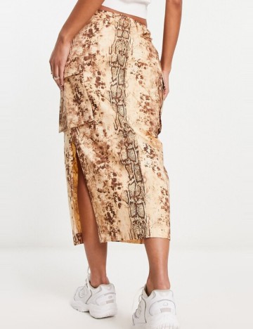 Fustă midi ASOS, mix culori
