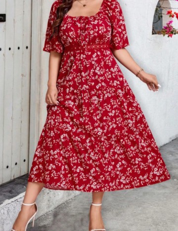 Rochie maxi Shein Curve+, mix culori