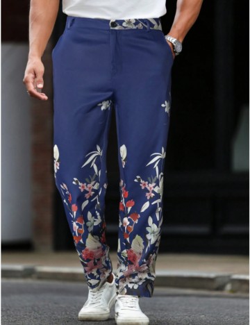 Pantaloni MANFINITY by Shein, albastru