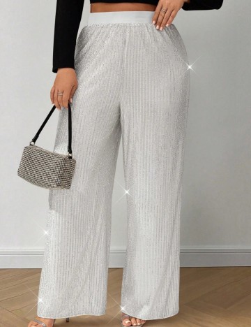 Pantaloni Shein Curve+, alb