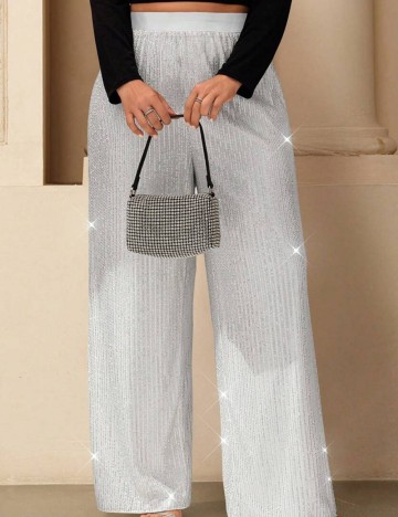Pantaloni Shein Curve+, alb