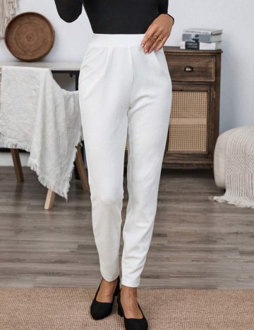Pantaloni Shein, alb