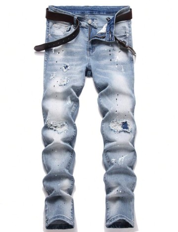 Jeans MANFINITY by Shein, albastru