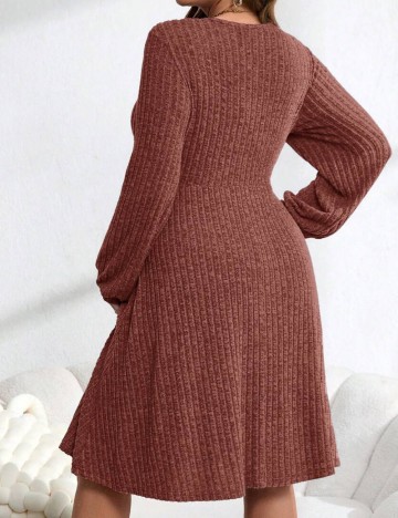 Rochie midi Shein Curve+, cărămiziu