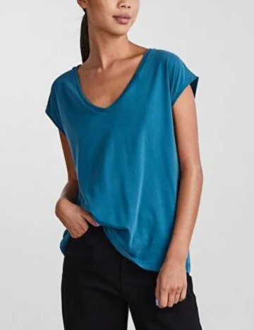 Tricou Pieces, albastru